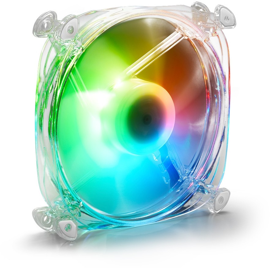 120mm Sharkoon SHARK Disc RGB Fan (transparent, 120 mm)