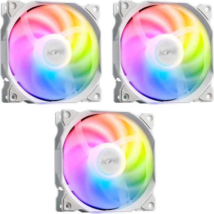 XPG Vento 120 ARGB PWM – 3 Ventilatorë 120mm, Ngjyrë e Bardhë