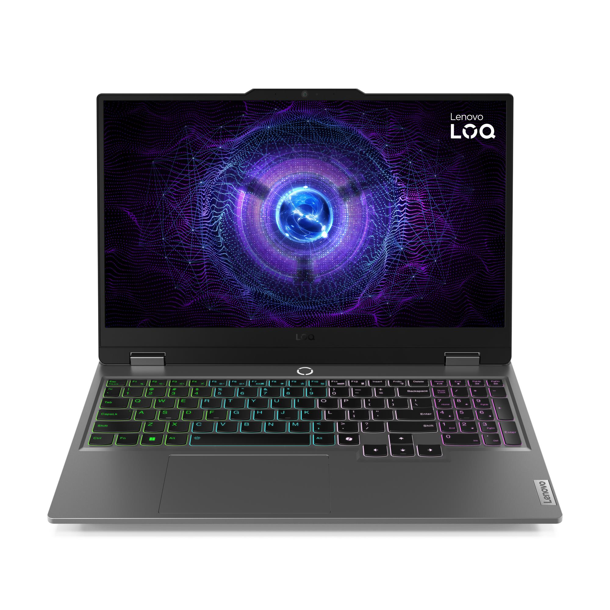 Laptop Lenovo LOQ 15IRX9, Intel Core i5-13450HX, 15.6" FHD IPS 144 Hz, 16 GB DDR5, 512 GB SSD NVMe, NVIDIA GeForce RTX 3050 6 GB, Wi-Fi 6 + Bluetooth 5.2, Tastierë me backlit (White), 60 Wh, FreeDOS, Luna Grey