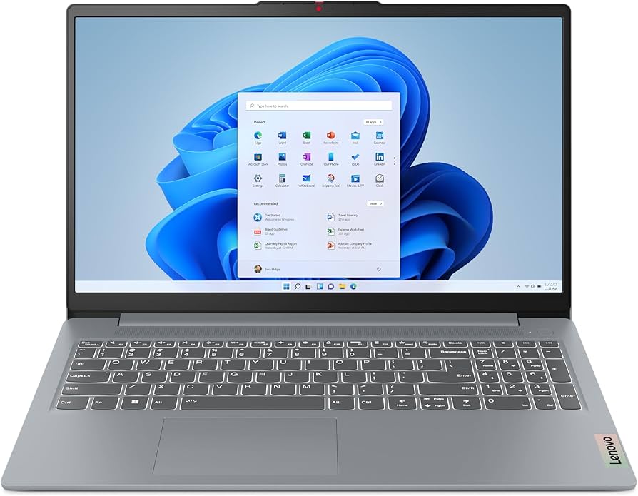 Laptop Lenovo IdeaPad Slim 3 15ARP10, AMD Ryzen 7 170 (8C/16T, deri 4.75 GHz, 16 MB Cache), 15.3" WUXGA IPS 300 nits, 16 GB DDR5-4800, 512 GB SSD M.2 NVMe, AMD Radeon 680M Graphics, Wi-Fi 6 + BT 5.3, Tastierë pa ndriçim, Bateri 50 Wh 3-Cell, FreeDOS, Luna