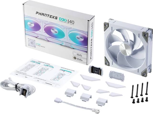 140mm Phanteks D30-140 PWM Reverse DRGB weiß 3er Pack