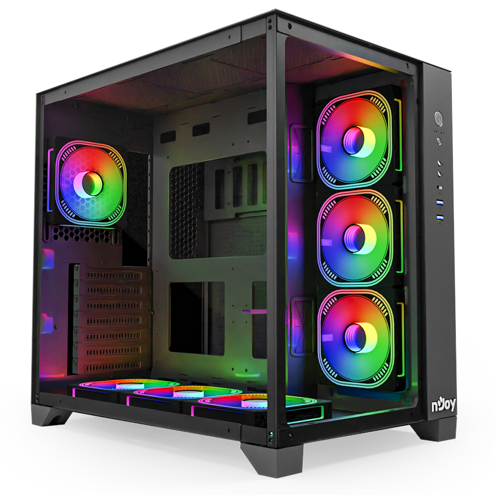 nJoy Aura - CSMD-A000TAU-BL01B - Kasë kompjuteri - e zezë, RGB